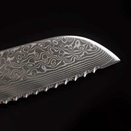 Gudaro - Cuchillo de pan de cocina Damasco KENSHO 8, 67 capas de acero, longitud 20 cm