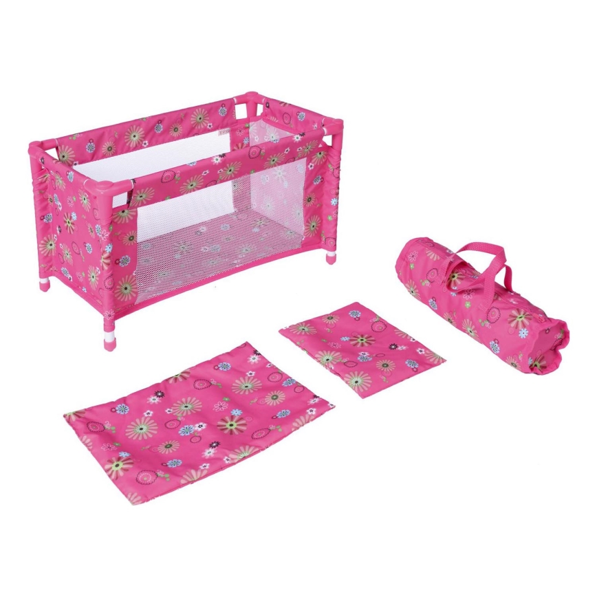 Cuna rosa para muñecas