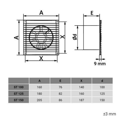 Dalap 1220 - Ventilador axial con rejilla protectora 125 ST 16W/230V