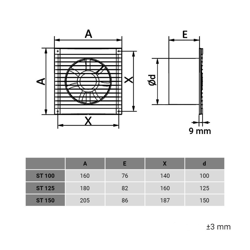 Dalap 1230 - Ventilador axial con rejilla 150 ST 16W/230V