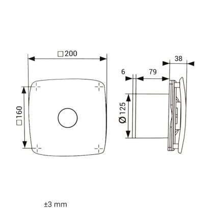 Dalap 41094zw - Ventilador axial con temporizador 125 ONYX ZW 16W/230V