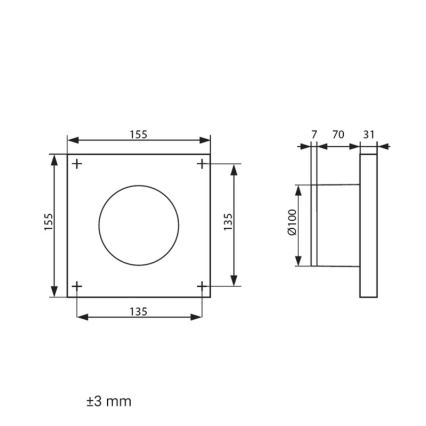 Dalap 41095 - Ventilador axial 100 DARK 8,4W/230V