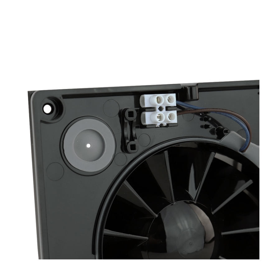 Dalap 41095ZW - Ventilador axial con temporizador y sensor de humedad 100 DARK ZW 8,4W/230V
