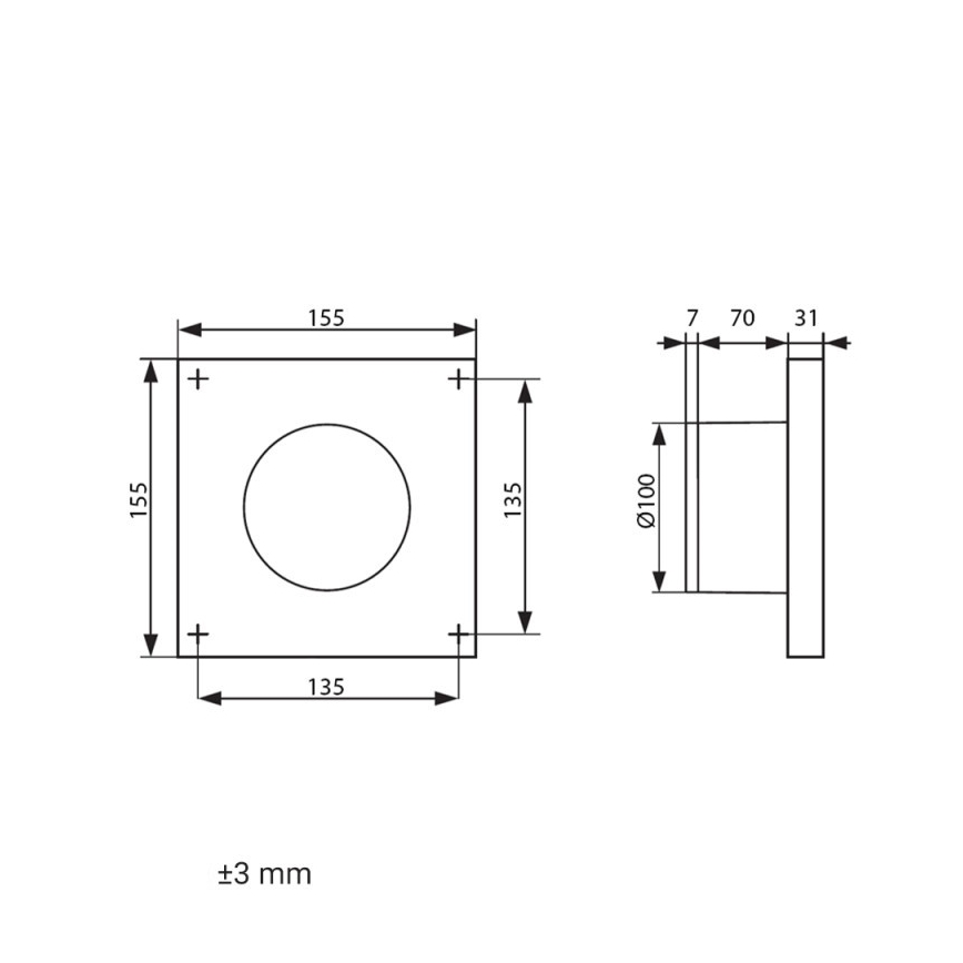 Dalap 41095ZW - Ventilador axial con temporizador y sensor de humedad 100 DARK ZW 8,4W/230V