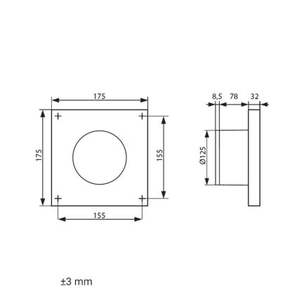 Dalap 41096ZW - Ventilador axial con temporizador 125 DARK ZW 10W/230V