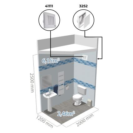 Dalap 41105 - Ventilador axial con obturador automático y temporizador 100 LVZ 12 18W/12V