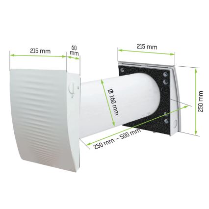 Dalap 55561 - Juego de 2 recuperadores de aire para habitación ZEPHIR SIMPLE DOUBLE 7,61W/230V