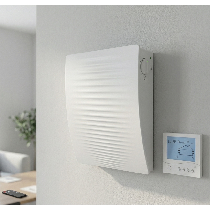 Dalap 55561 - Juego de 2 recuperadores de aire para habitación ZEPHIR SIMPLE DOUBLE 7,61W/230V