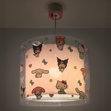 Dalber 41252 - Lámpara de techo infantil HELLO KITTY&FRIENDS 1xE27/15W/230V rosa