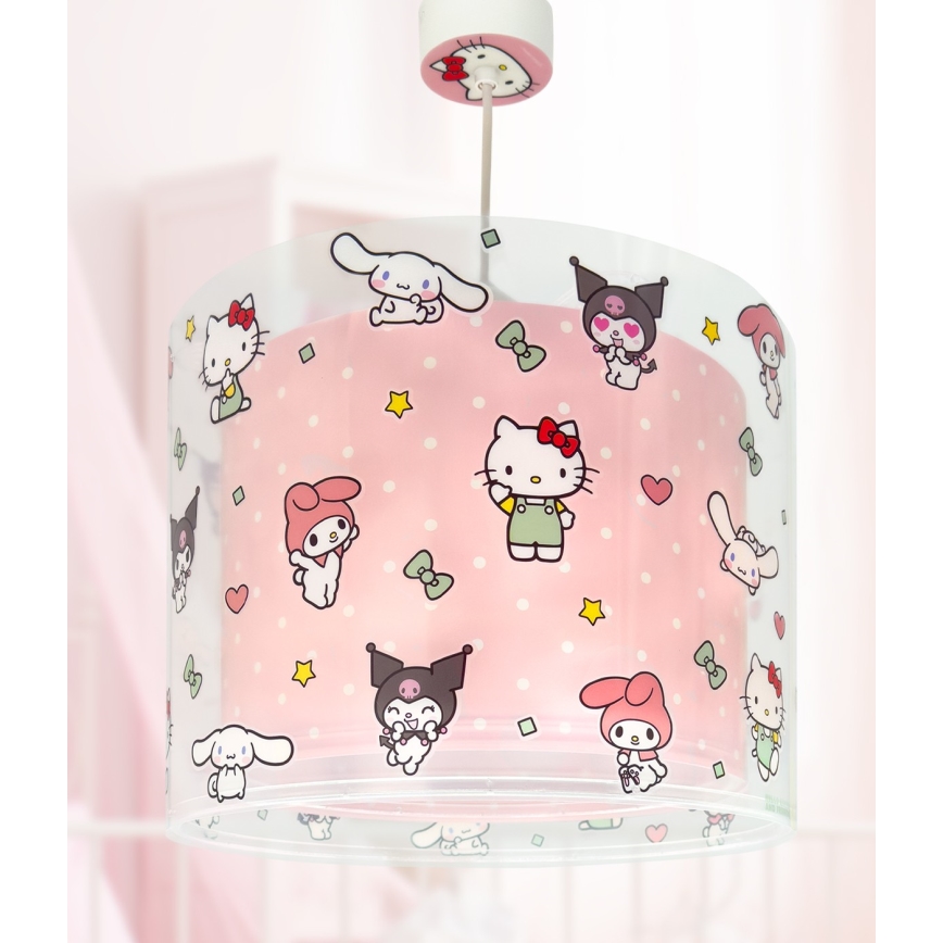 Dalber 41252 - Lámpara de techo infantil HELLO KITTY&FRIENDS 1xE27/15W/230V rosa