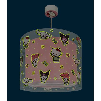 Dalber 41252 - Lámpara de techo infantil HELLO KITTY&FRIENDS 1xE27/15W/230V rosa