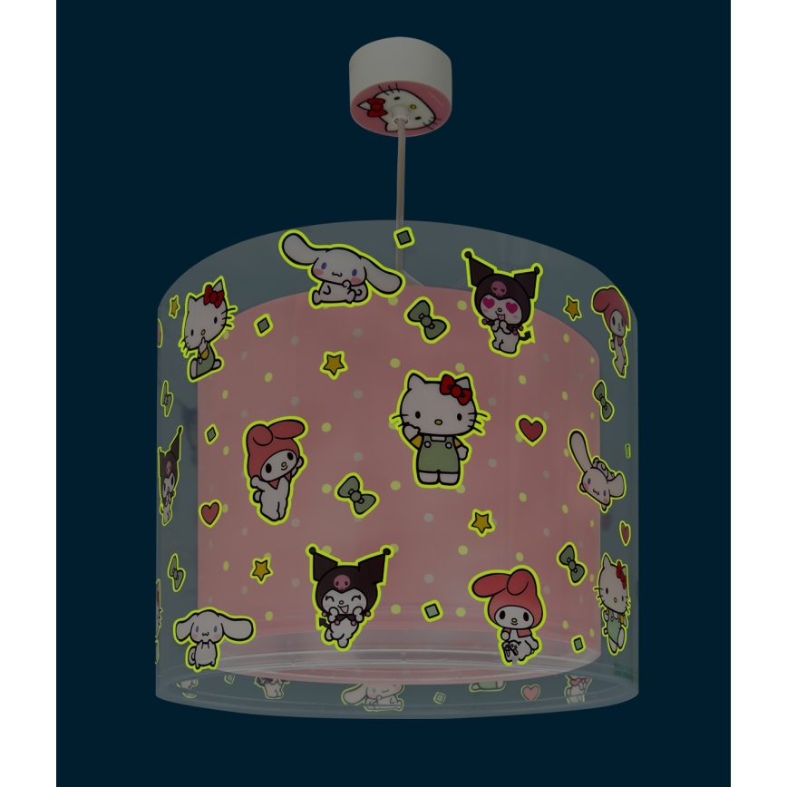Dalber 41252 - Lámpara de techo infantil HELLO KITTY&FRIENDS 1xE27/15W/230V rosa