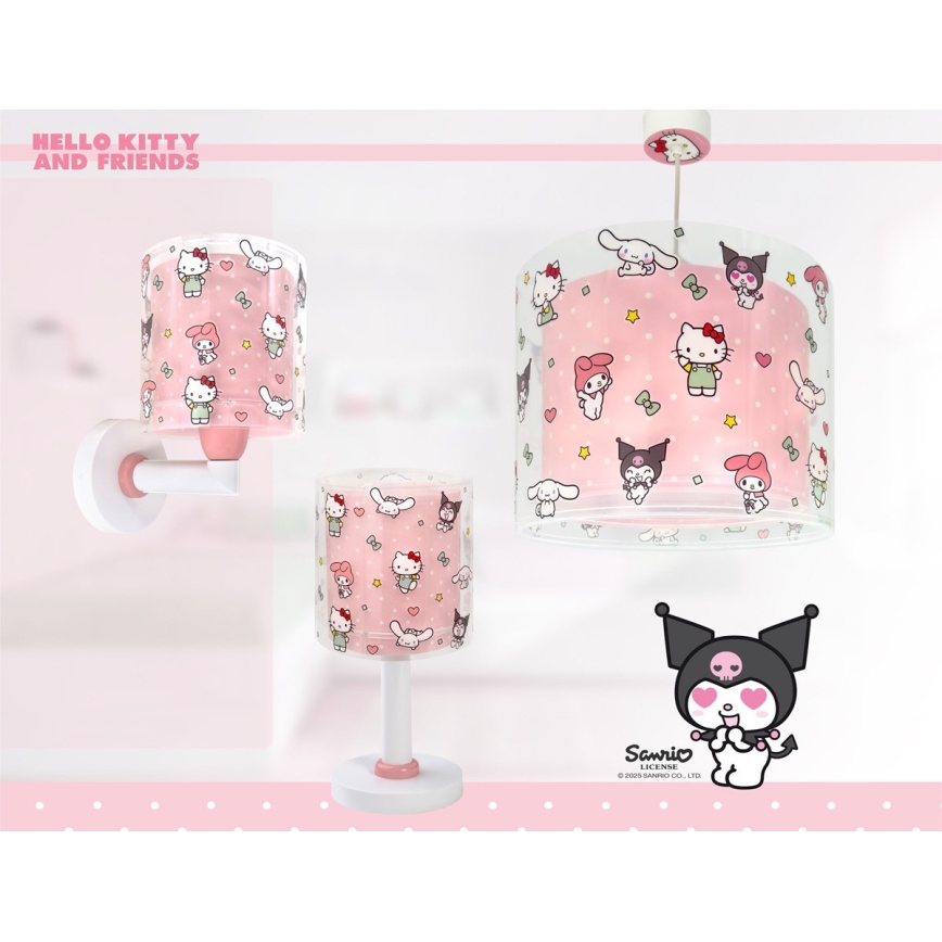 Dalber 41252 - Lámpara de techo infantil HELLO KITTY&FRIENDS 1xE27/15W/230V rosa