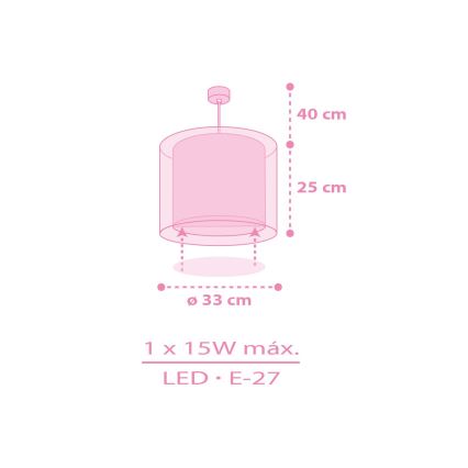 Dalber 41252 - Lámpara de techo infantil HELLO KITTY&FRIENDS 1xE27/15W/230V rosa