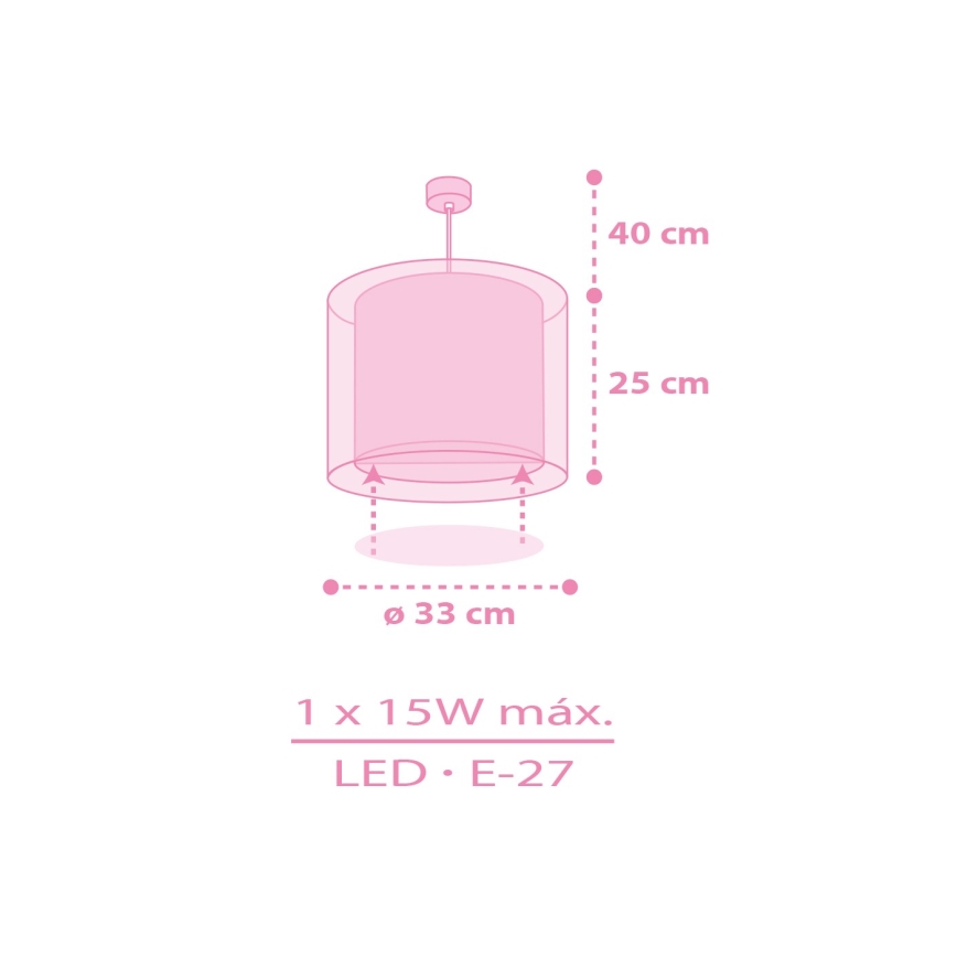 Dalber 41252 - Lámpara de techo infantil HELLO KITTY&FRIENDS 1xE27/15W/230V rosa