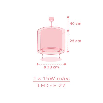 Dalber 41572S - Lámpara de techo infantil BABY TEDDY 1xE27/15W/230V rosa
