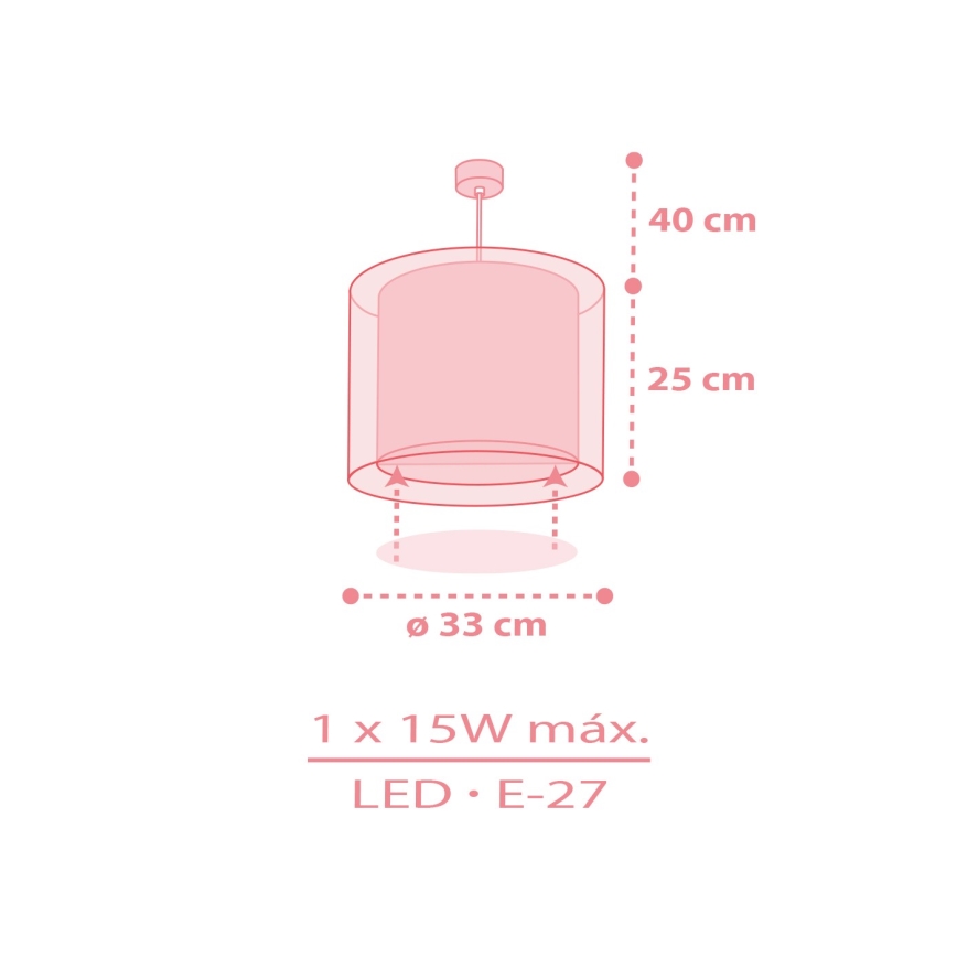 Dalber 41572S - Lámpara de techo infantil BABY TEDDY 1xE27/15W/230V rosa