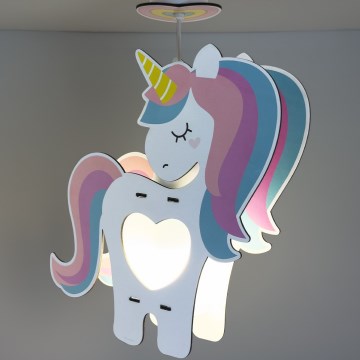 Dalber 41597 - Lámpara colgante infantil UNICORN 1xE27/15W/230V