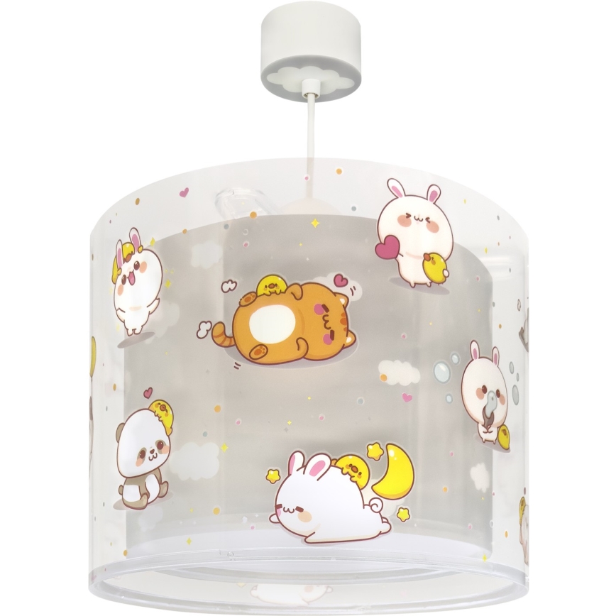 Dalber 41762E - Lámpara de techo infantil KAWAII FRIENDS 1xE27/15W/230V gris