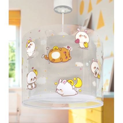 Dalber 41762E - Lámpara de techo infantil KAWAII FRIENDS 1xE27/15W/230V gris