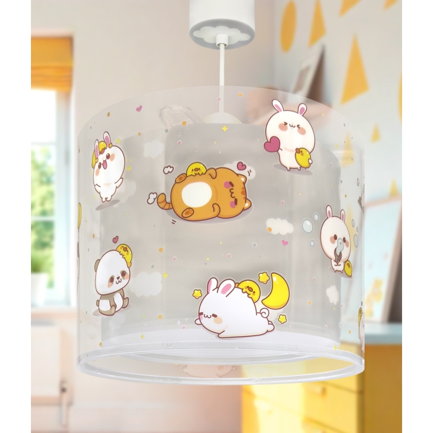 Dalber 41762E - Lámpara de techo infantil KAWAII FRIENDS 1xE27/15W/230V gris