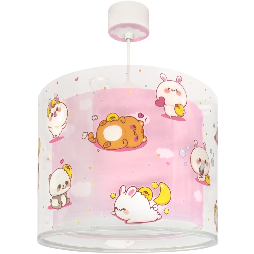 Dalber 41762S - Lámpara de techo infantil KAWAII FRIENDS 1xE27/15W/230V rosa