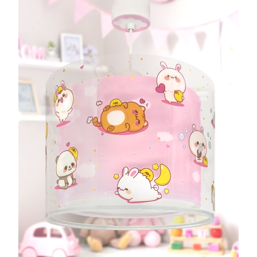 Dalber 41762S - Lámpara de techo infantil KAWAII FRIENDS 1xE27/15W/230V rosa