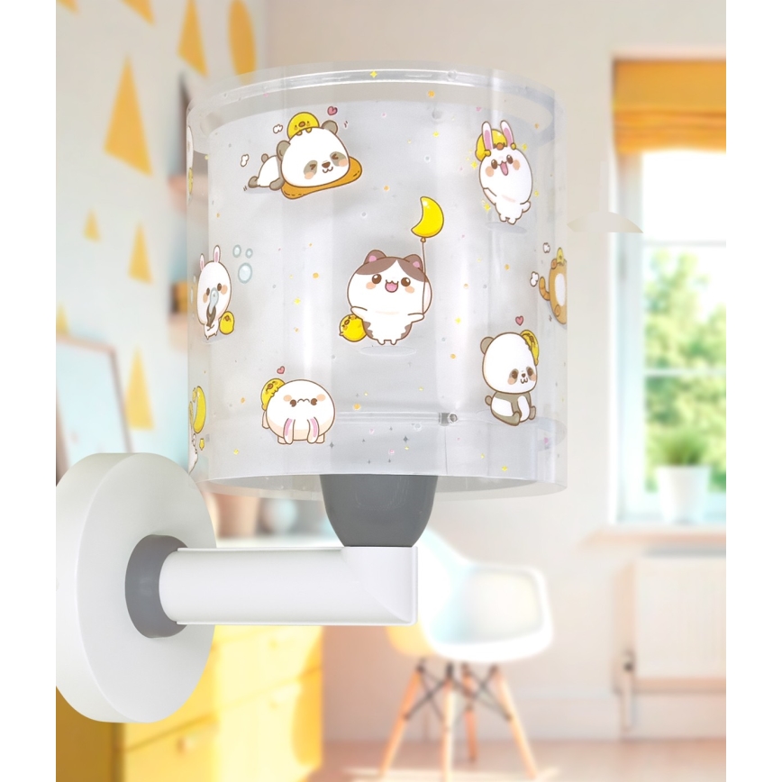 Dalber 41769E - Lámpara de pared infantil KAWAII FRIENDS 1xE27/15W/230V gris