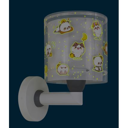 Dalber 41769E - Lámpara de pared infantil KAWAII FRIENDS 1xE27/15W/230V gris