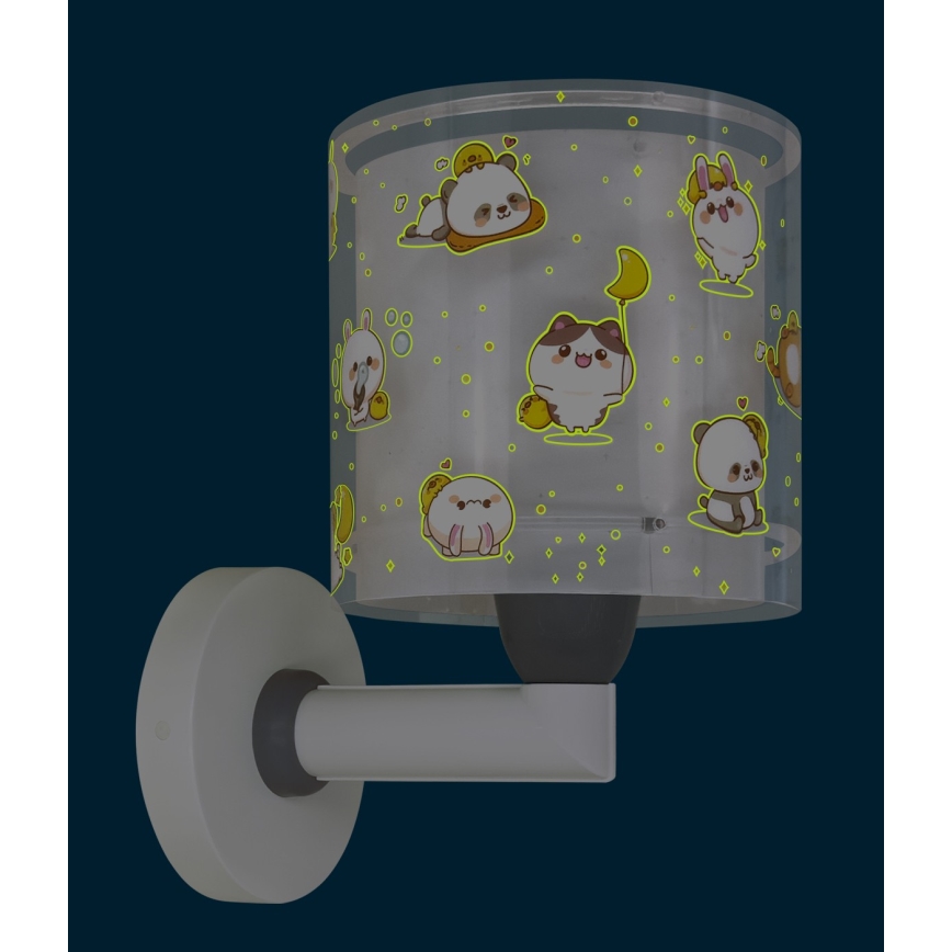 Dalber 41769E - Lámpara de pared infantil KAWAII FRIENDS 1xE27/15W/230V gris