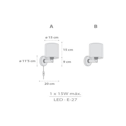 Dalber 41769E - Lámpara de pared infantil KAWAII FRIENDS 1xE27/15W/230V gris