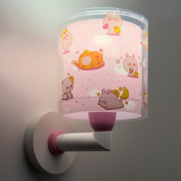 Dalber 41769S - Lámpara de pared infantil KAWAII FRIENDS 1xE27/15W/230V rosa
