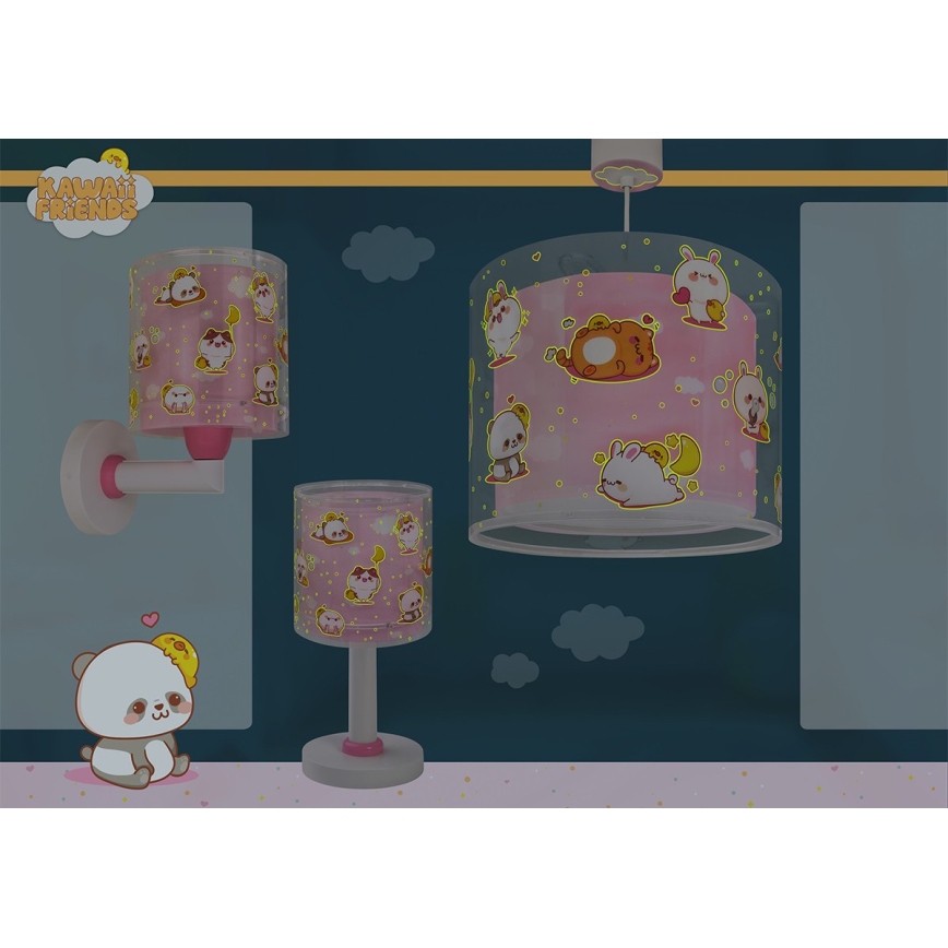 Dalber 41769S - Lámpara de pared infantil KAWAII FRIENDS 1xE27/15W/230V rosa