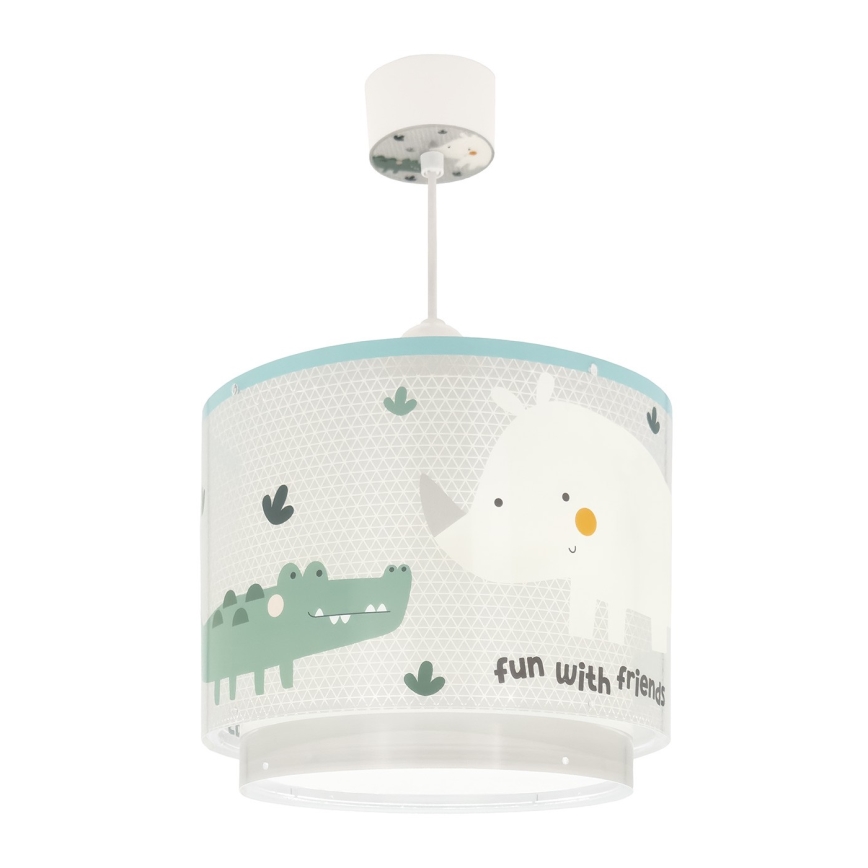 Dalber 60622 - Lámpara colgante infantil RHICO AND CROCO 1xE27/15W/230V