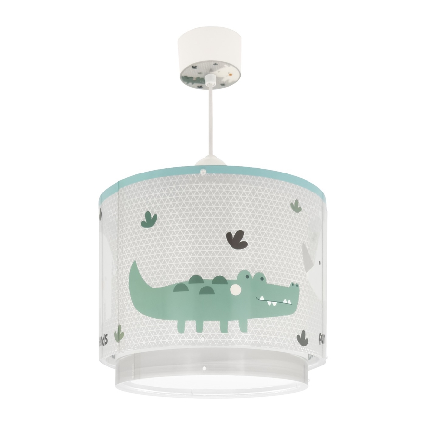 Dalber 60622 - Lámpara colgante infantil RHICO AND CROCO 1xE27/15W/230V
