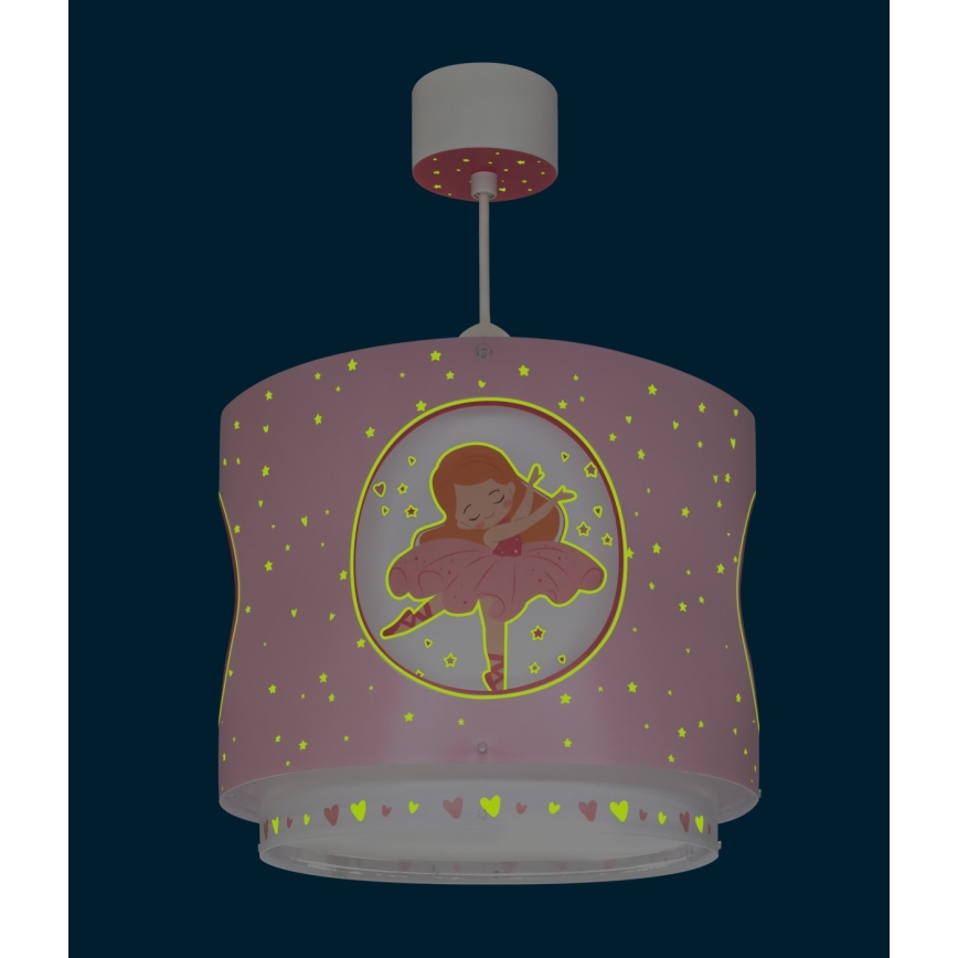 Dalber 60912 - Lámpara de techo infantil PRINCESS DANCE 1xE27/15W/230V rosa