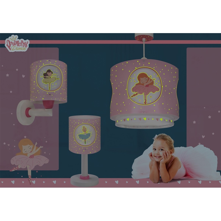 Dalber 60912 - Lámpara de techo infantil PRINCESS DANCE 1xE27/15W/230V rosa