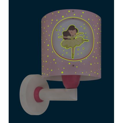 Dalber 60919 - Aplique de pared infantil PRINCESS DANCE 1xE27/15W/230V rosa