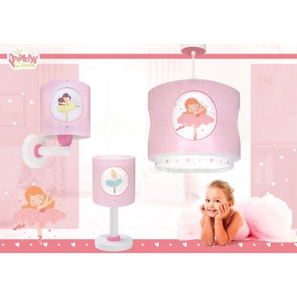 Dalber 60919 - Aplique de pared infantil PRINCESS DANCE 1xE27/15W/230V rosa