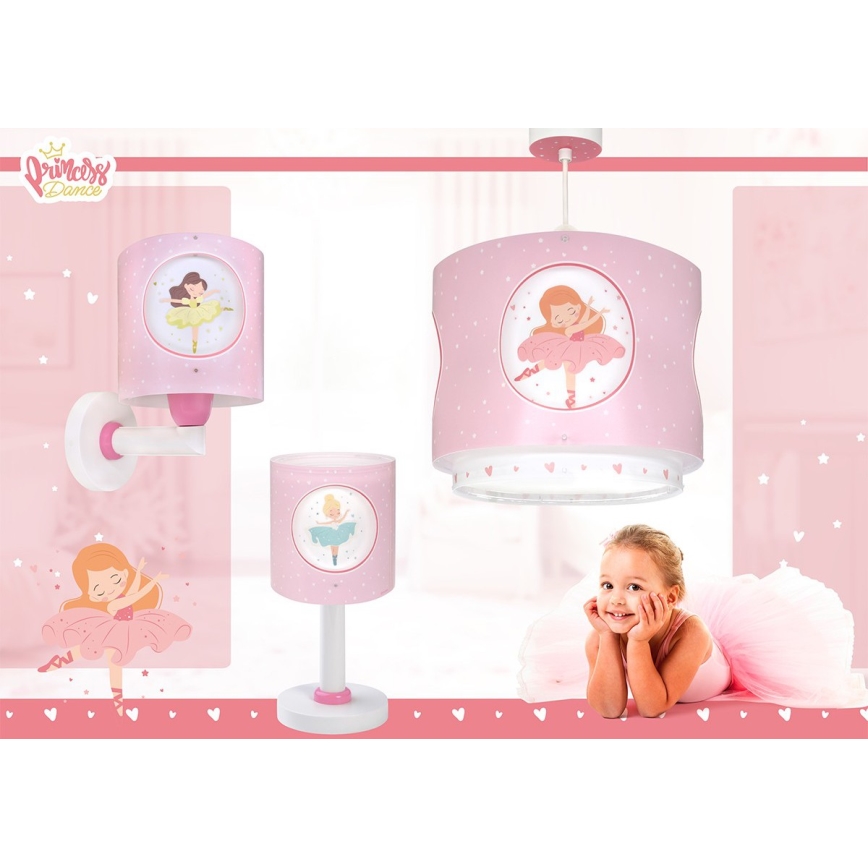Dalber 60919 - Aplique de pared infantil PRINCESS DANCE 1xE27/15W/230V rosa