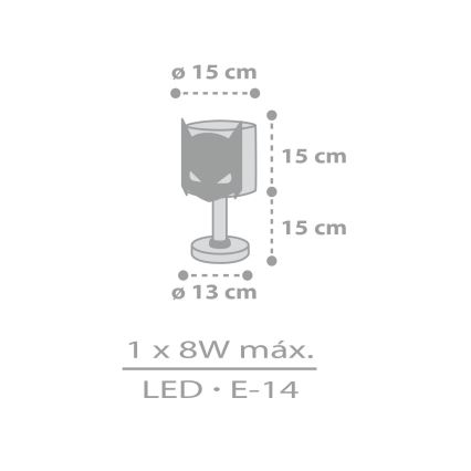 Dalber 61801N - Lámpara infantil LED DARK HERO 1xG4/4W/230V blanca/negra