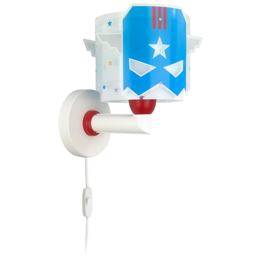 Dalber 61819 - Aplique de pared infantil BLUE HERO 1x E27/15W/230V