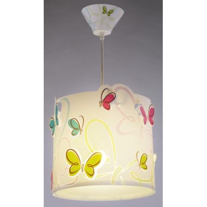 Dalber 62142 - Lámpara colgante infantil BUTTERFLY 1xE27/60W/230V