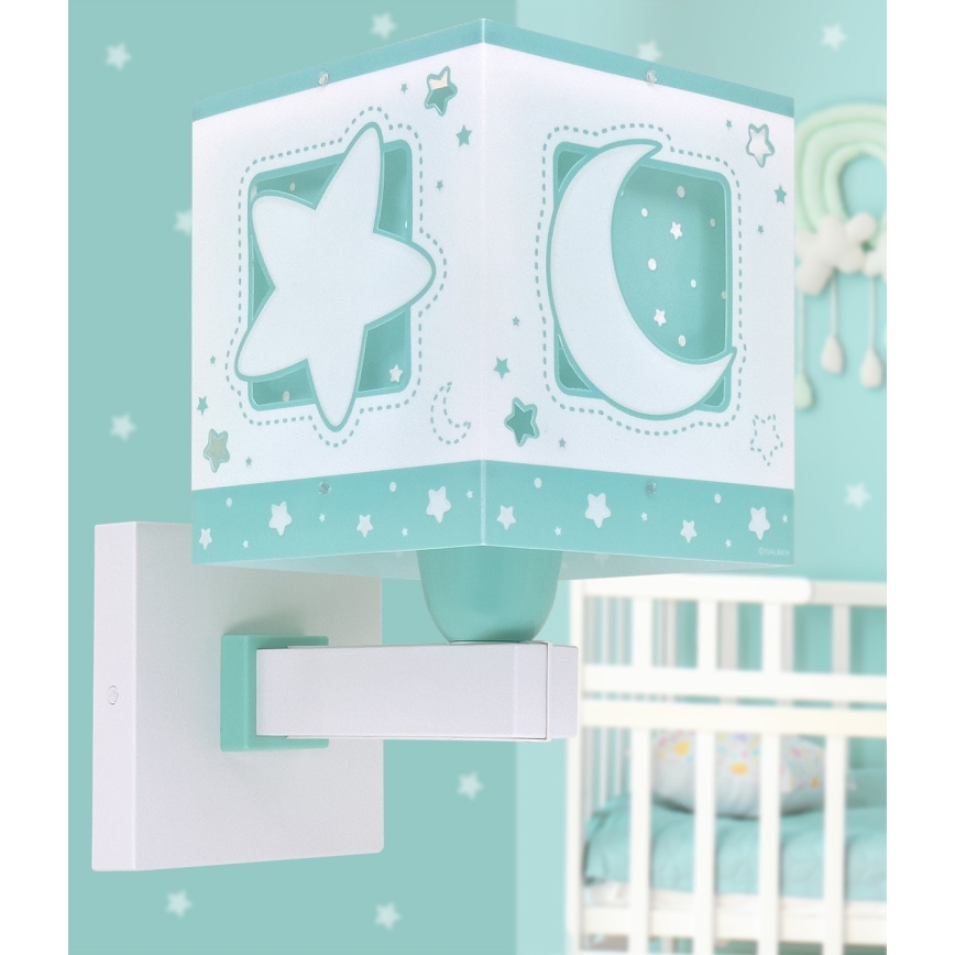 Dalber 63239H - Aplique infantil MOONLIGHT 1xE27/15W/230V Verde