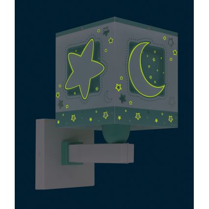 Dalber 63239H - Aplique infantil MOONLIGHT 1xE27/15W/230V Verde