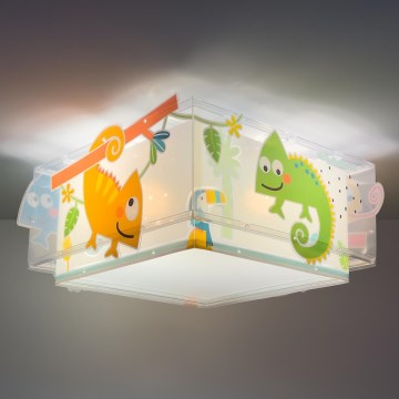 Dalber 63316 - Plafón infantil HAPPY JUNGLE 2xE27/15W/230V