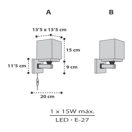 Dalber 63379 - Aplique de pared infantil LITTLE PIXEL 1xE27/15W/230V