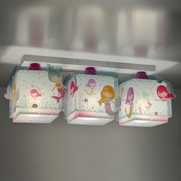 Dalber 63443 - Plafón infantil MERMAIDS 3xE27/60W/230V