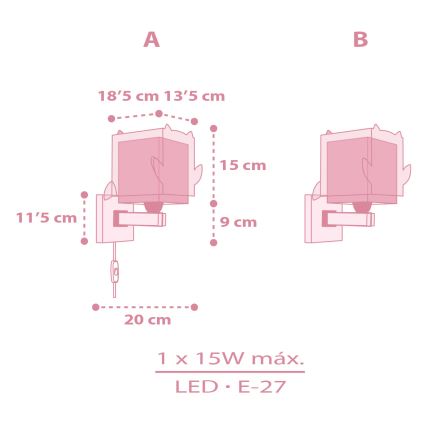 Dalber 64489 - Lámpara de pared infantil LITTLE FRIENDS 1xE27/15W/230V