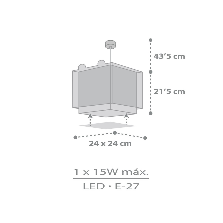 Dalber 64582 - Lámpara colgante infantil LITTLE FOX 1xE27/60W/230V
